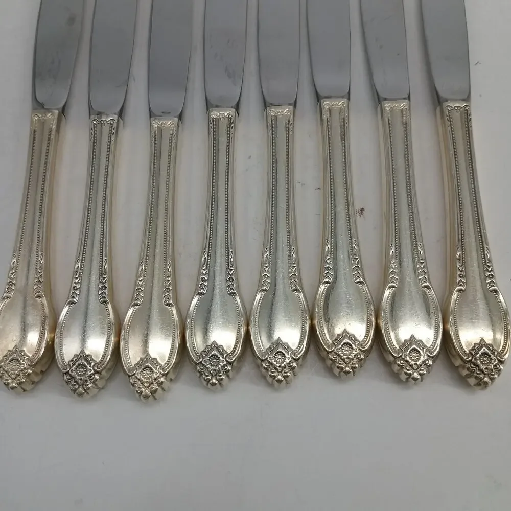 8X BK 1847 Rogers Bros IS Remembrance Silverplate Silverware Butter Knives